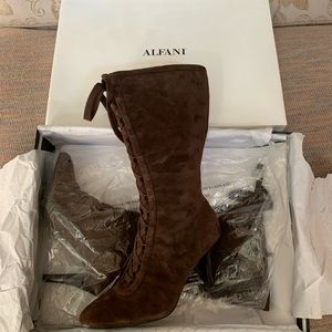 Alfani boots new brown suede style VIVABRNS